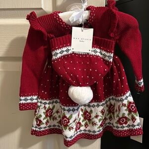 SOLD Brand new baby sweater dress very pretty for Christmas